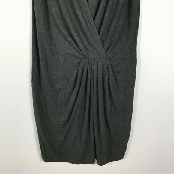 Loft Womens Faux Wrap Dress, Dark Gray Charcoal Sleeveless Knit Pullover - Picture 3 of 10